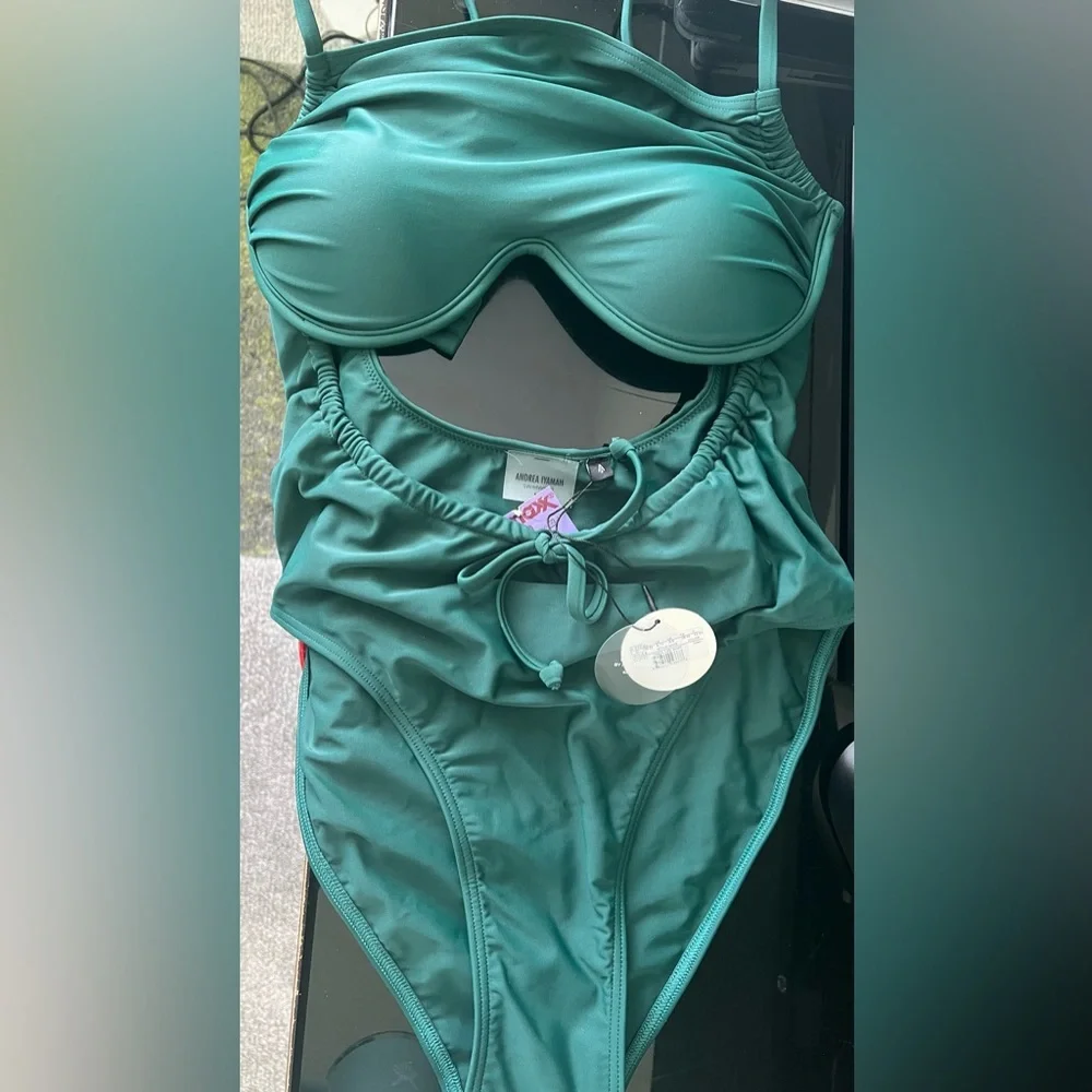 Andrea Iyamah Teal One Piece Swimsuit - Picture 6 of 6